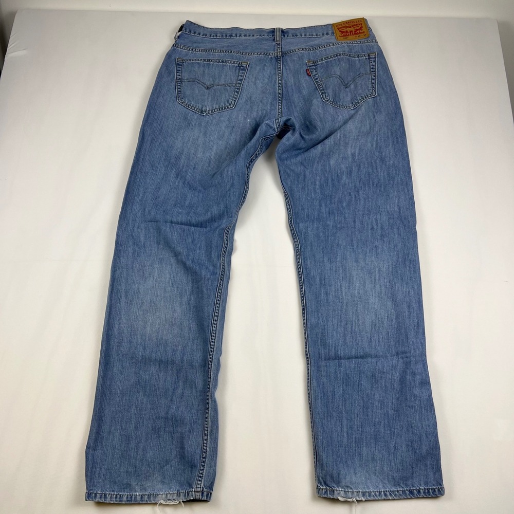 Levi's Jeans 569 Loose Straight 36x34 Light Wash Denim Good Mens Blue Casual - Picture 4 of 12